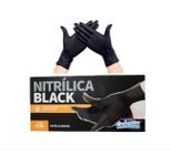 Luva Nitrilica Black Preta Barbeiro Cabeleireiro 20 Luvas