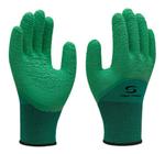 Luva SS1009 Coleta Verde Látex Corrugado Super Safety 10 Par