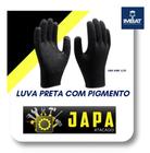 Luva tricotada preta leva com pigmento kit 12 pr imbat