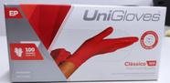 Luva Unigloves Clássico Red, C/Pó, EP - 100und