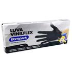 Luva Vinilflex Bompack Sem Pó Preta G Com 100 Unidades