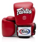 Luvas de Boxe Fairtex BGV1 Muay Thai - 16 Onças (Vermelhas/Brancas)