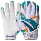 Luvas para receptores de futebol Franklin Sports Miami Dolphins