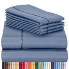 LuxClub 6 PC Sheet Set Folhas de Bambu Bolsos Profundos 16" Eco Friendly Rugas Folhas Livres Máquina Lavada Hotel Roupa de Cama Macia - Oxford Queen