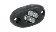 Luz Cortesia Capa Oval Preta 4 Leds 12v Luz Azul Barco