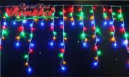 Luz de Natal Cascata 300 Lâmpadas LED Color Fio Branco Pisca 127V 7,0 Mts