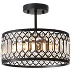 Luz de teto Pevfah Crystal Black 3-Light Modern 31cm