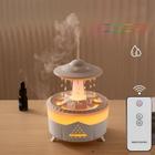 Luz LED suave e vapor trazendo relaxamento