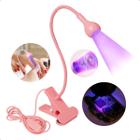 luz led uv mini cabine lanterna clip de mesa secagem unha gel rosa