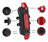 Luz Led Vermelha Sinalização Recarregável Usb Para Bicicleta - Li-Polymer