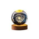 Luz noturna Crystal Ball Sistema solar 3D EUBUY com base de LED