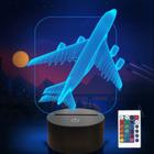 Luz Noturna FULLOSUN Avião 3D - 16 Cores com Controle Remoto