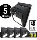 Luz Solar Externa De Jardim Sensor De Presença Muro Kit C/ 5