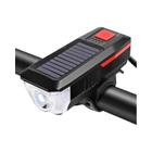 Luz Solar Recarregável USB para Bicicleta - Com Lâmpada Frontal e Buzina