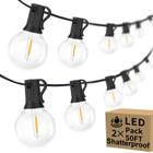 Luzes de Cordão Externas Bosceos G40 LED - 30m com 2 Pacotes de Lâmpadas