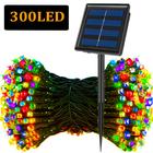 Luzes de Cordas Solares LED à Prova d'Água - 300 LEDs, 8 Modos - Ideal para Natal e Decoração Externa