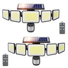 Luzes solares omibee 318LED 3000LM com controle remoto, pacote com 2 unidades IP65