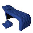 Maca estética capitonê com escada e almofada material sintético Azul - Ninho Decor