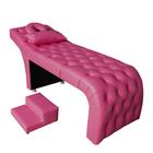 Maca estética capitonê com escada e almofada Sintético Pink - Ninho Decor