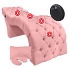 Maca Estofada com Massageador para Estética Design Cílios Veludo Rosa Claro SOFA STORE
