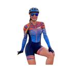 Macacão de Ciclismo Feminino XAMA Manga Comprida - Design Apertado com Gel