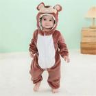 Macacão de Frio Inverno Pijama Infantil de Bebê Urso Ursinho Macaco Macaquinho Marrom