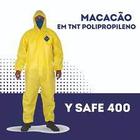 Macacao De Segurança Amarelo C/CAPUZ 60GRAMAS Proteção Quimica Epi Segurança