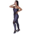 Macacão Fitness Feminino Cirre 3D Recortes Tela Bolso Uma Lateral Bojo Orbis - CINZA