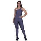 Macacão Fitness Feminino Um Ombro Brilho Wonder Bojo Bolso Orbis