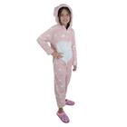 Macacão Infantil Tiptop Longo Pelucia Coelho Rosa Claro 3012