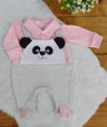 Macacão Longo para Bebê Pandinha Rosa 01 Peça