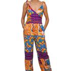 Macacão Pantalona Estampa Tropical Moda Feminina