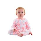 Macacão Pijama Bebê com pé Up baby Ziper Rosa Coração