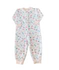 Macacão pijama infantil inverno 100% algodão flanelado