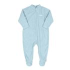 Macacão Pijama Infantil Plush Atoalhado Azul Meninos Up Baby