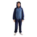 Macacão Pijama Kigurumi Inverno De Tubarão Com Capuz 16 Anos