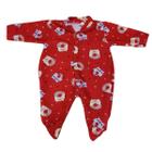 Macacão Pijama Longo Bebê Menina Soft com Pezinho Inverno