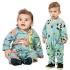 Macacão Soft Bebe Masculino Zíper Inverno Quentinho Dormir