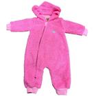 Macacão Teddy Sherpa com Ziper Rosa Neon