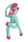 Macaco De Pelúcia Apito Brinquedo Pet Cachorros Verde Rosa