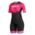 Macaquinho ciclismo feminino ERT Elite Pink Power forro em gel