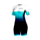 Macaquinho Ciclismo Feminino ERT New Elite Blue Waves