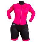 Macaquinho Conjunto ciclismo bike manga Longa feminino forro gel - Pazani Sports