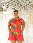 Macaquinho Plus Size estampado curve