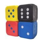 Macro Gigante 6 polegadas PU espuma Jumbo Big Playing Dice, Conjunto de 4, Cor Básica, Ensino de Matemática, Auxiliares de Ensino, Jogos de Tabuleiro, Brinquedo Infantil