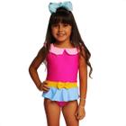 Maiô Infantil Menina Juvenil Modinha Lançamento Maio Princesas Com Babado Bebê Proteção Uv 50 3d Praia Mix