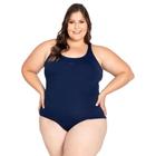 Maiô Natação Trinys Helanca A-183 Costas Nadador Plus Size Feminino