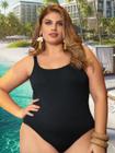 Maiô Praia E Piscina Plus Size Com Alça Em Malha Jacquard