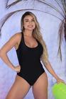 Maiô Preto Feminino Costas Modelo Nadador Estilo Gringa Moda Praia e Piscina Natação