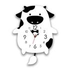 Mais vendido Relógio de parede Decoração criativa Vaca Swing Acryli